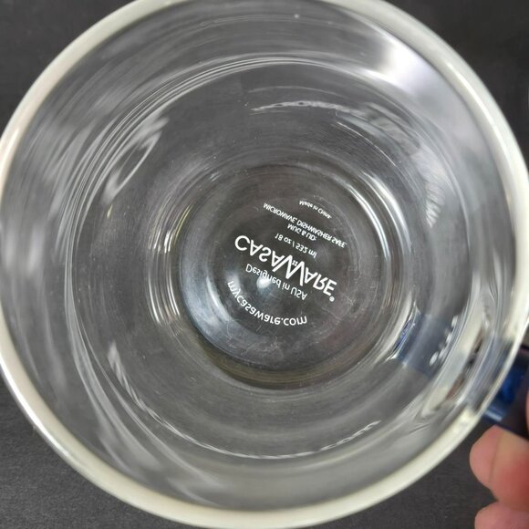 CasaWare Borosilicate Glass Tea Infuser Mug w Glass Lid & Blue Handle - Picture 8 of 10